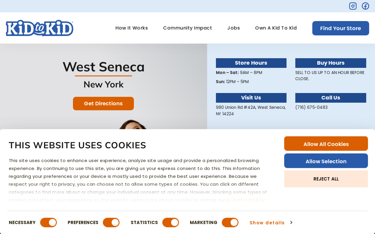 Kid to Kid West Seneca website preview