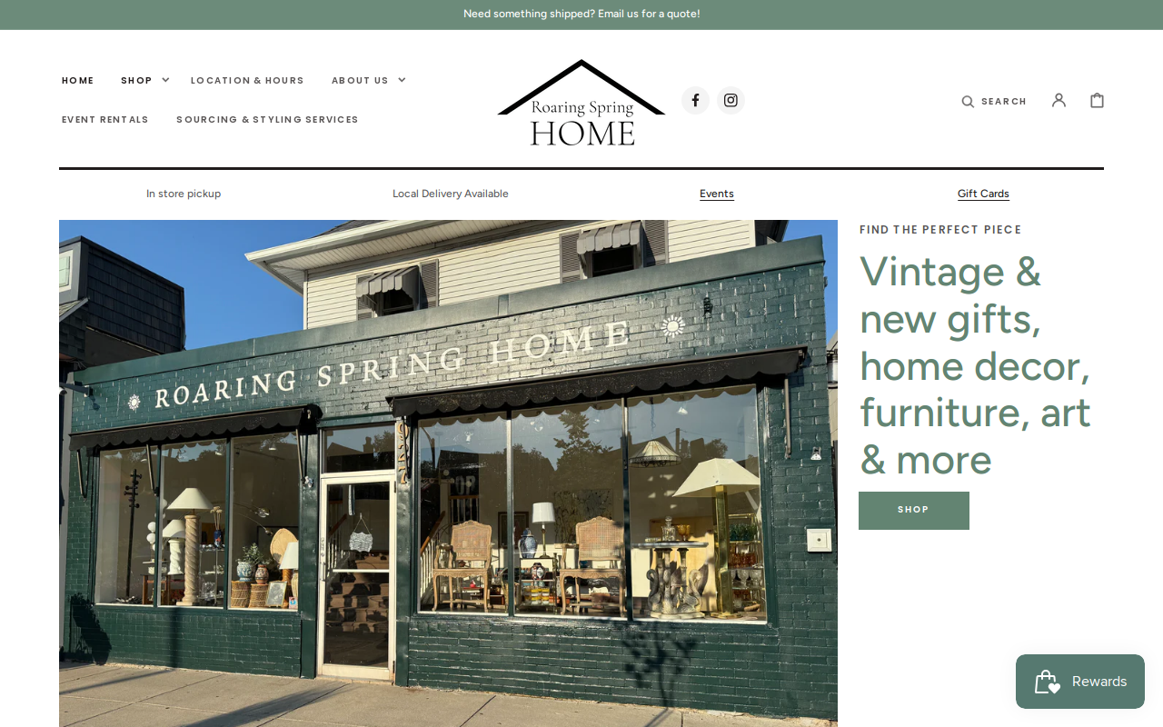 Roaring Spring Home website preview