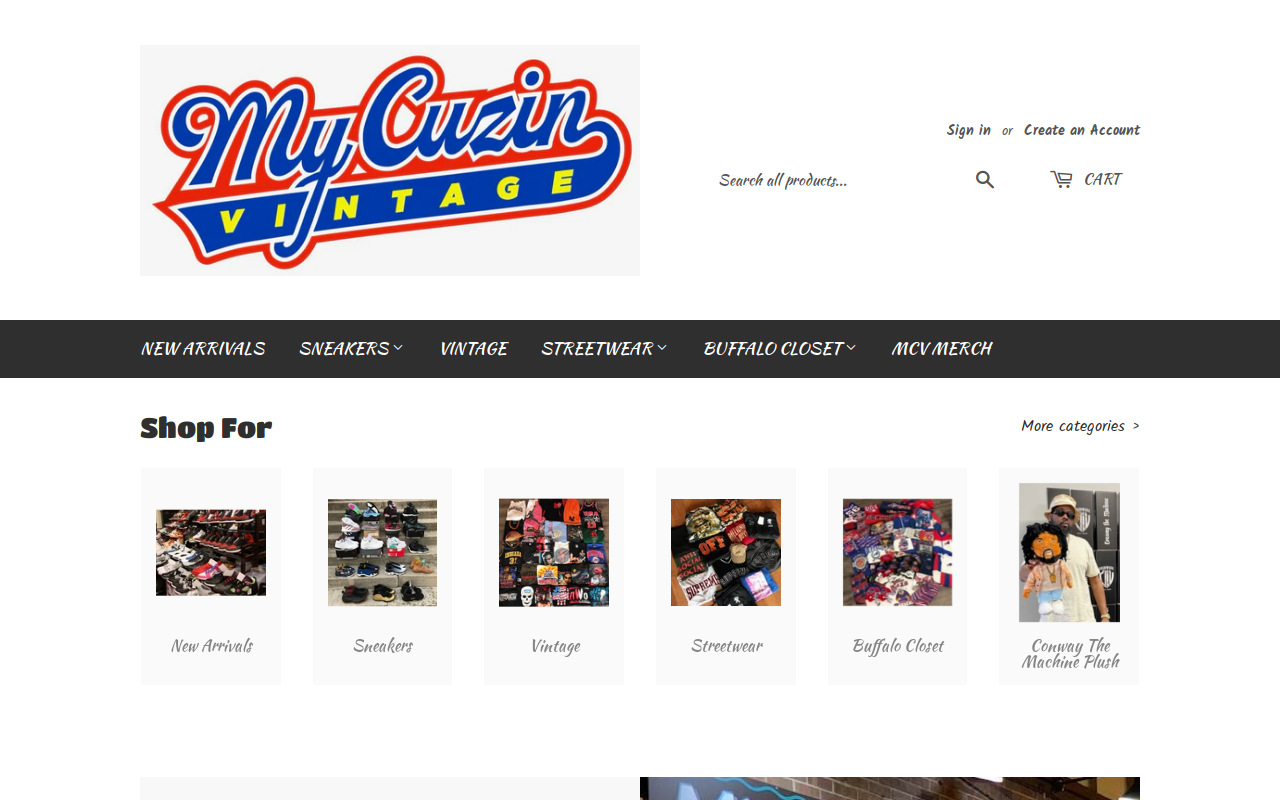 My Cuzin Vintage website preview