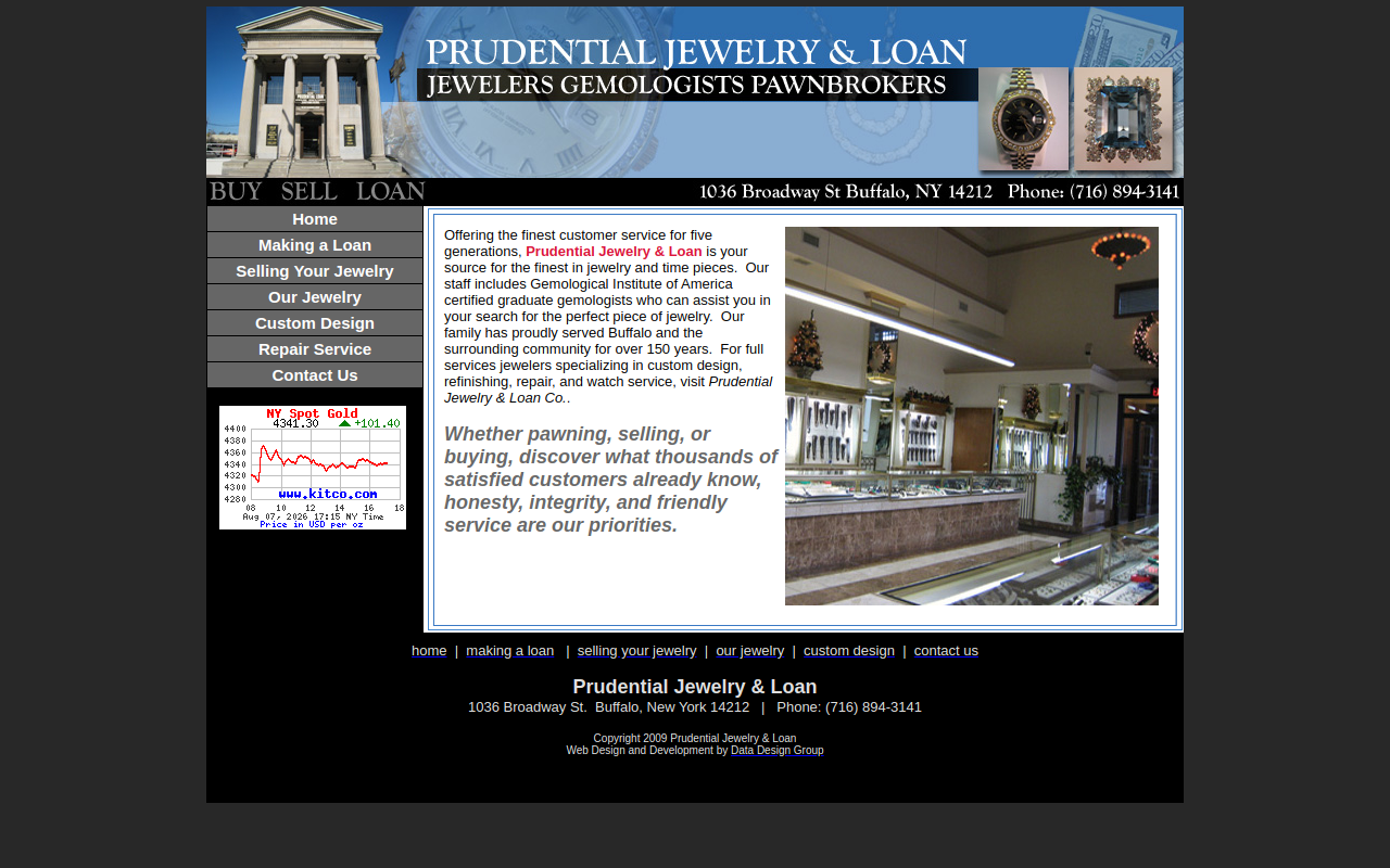 Prudential Jewelry & Loan website preview