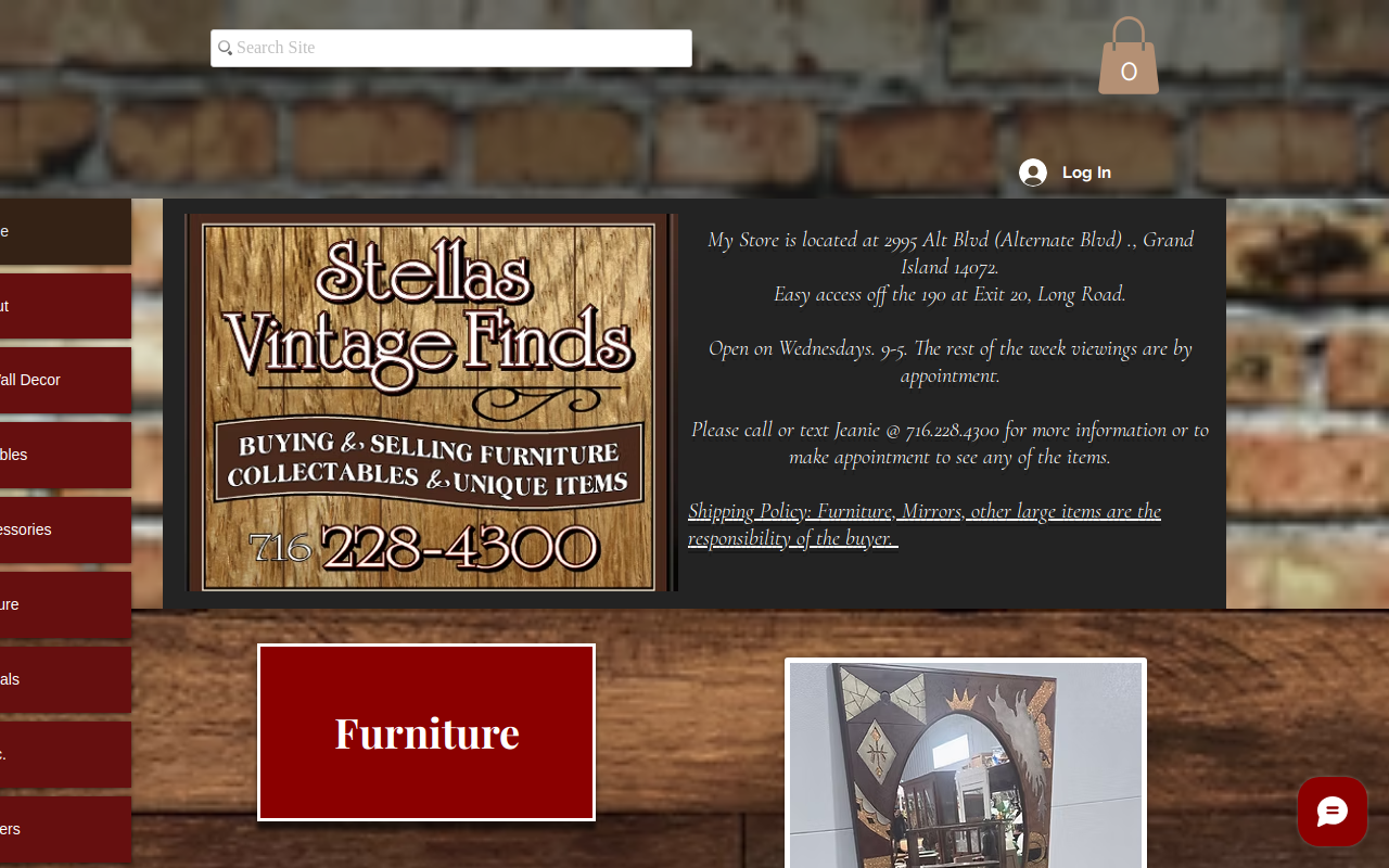 Stella's Vintage Finds website preview