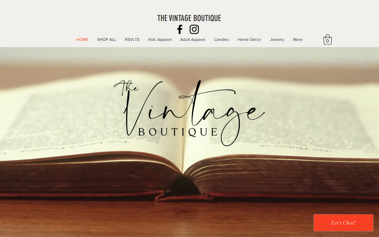 The Vintage Boutique website preview