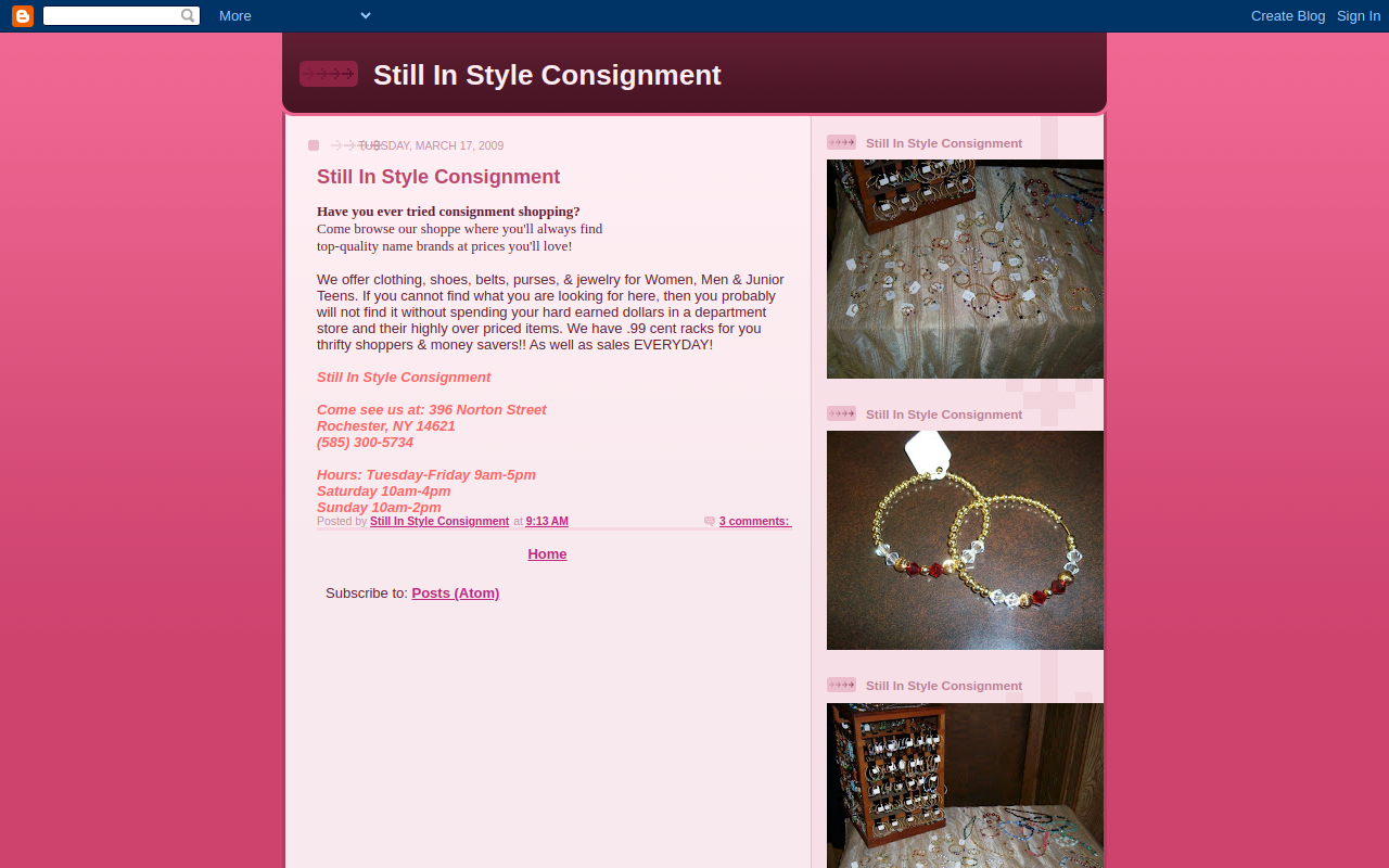 Still In Style Consignment website preview