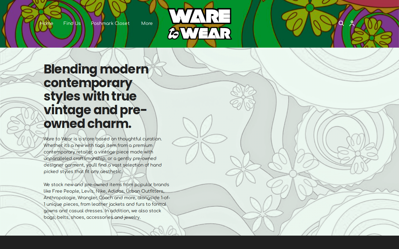 Ware to Wear website preview