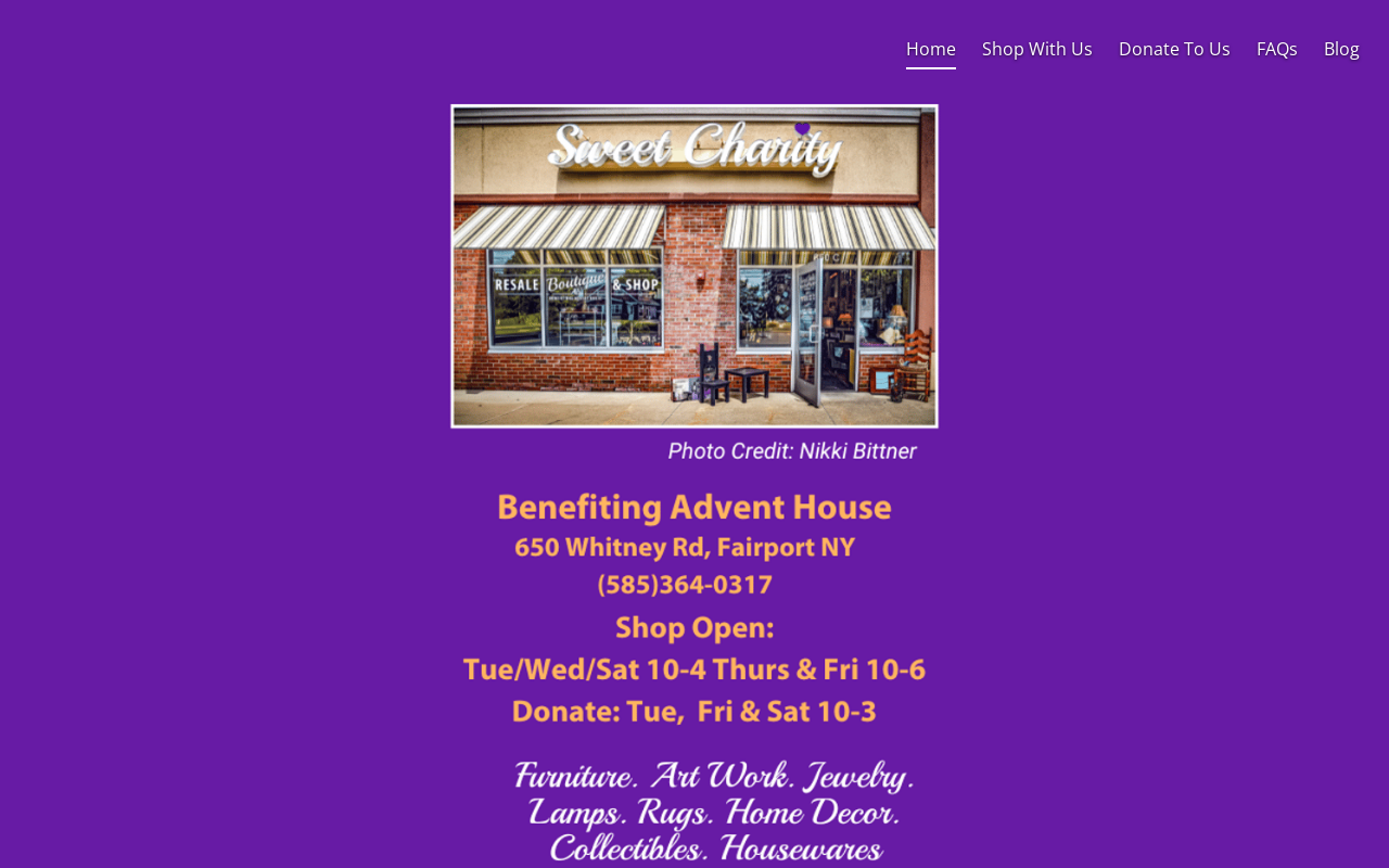 Sweet Charity Fairport website preview