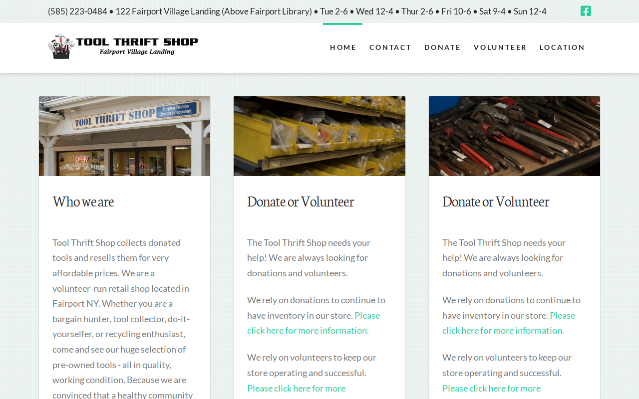 Tool Thrift Shop website preview