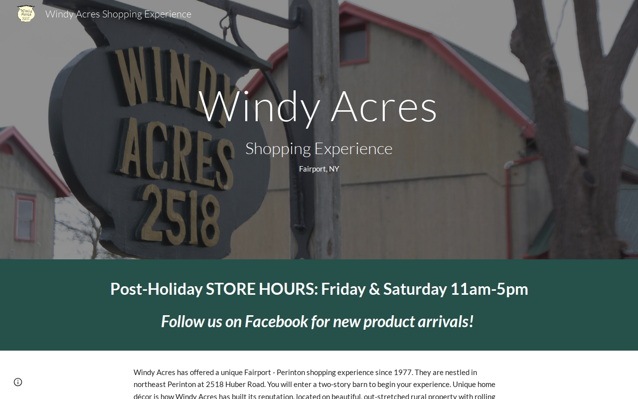 Windy Acres Handcrafted Furniture & Vintage Decor website preview
