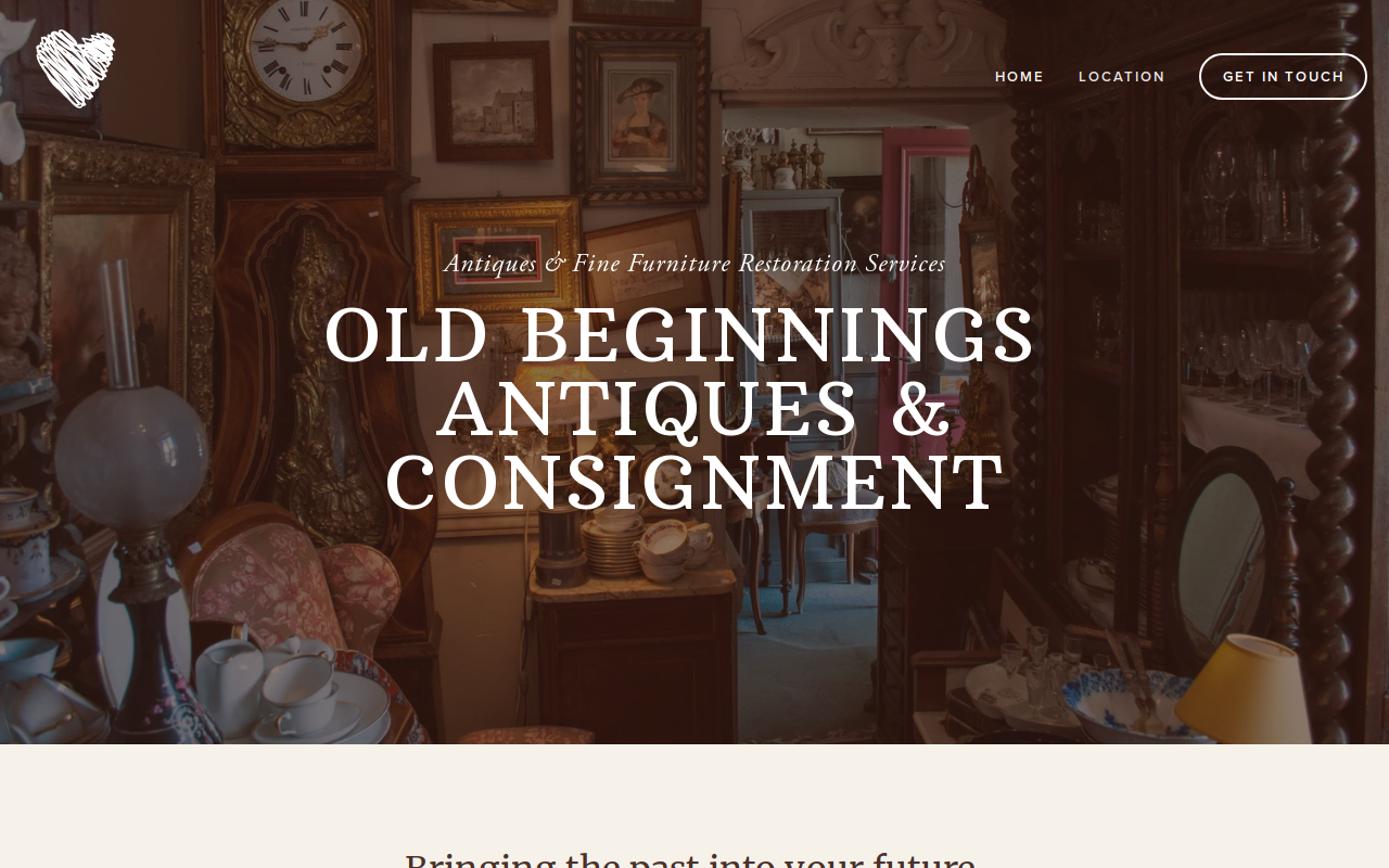 Old Beginnings Antiques & Consignment website preview