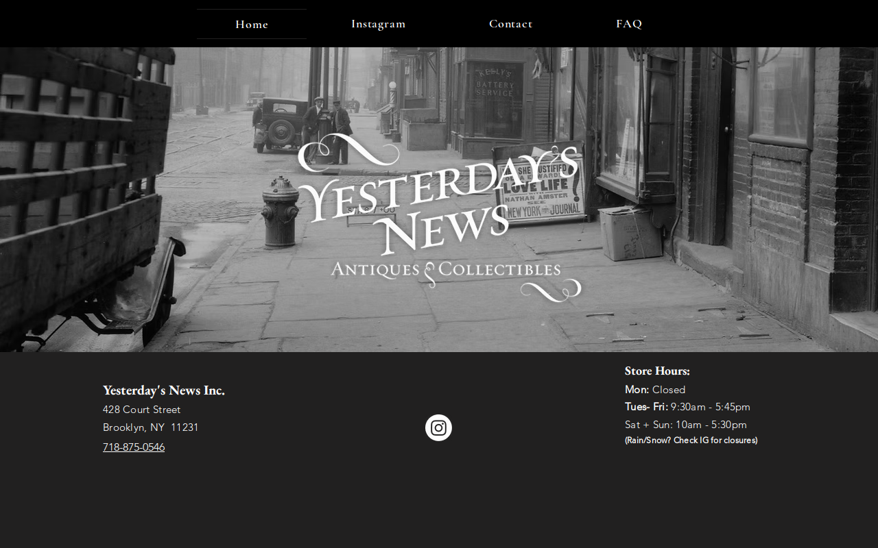 Yesterday's News website preview