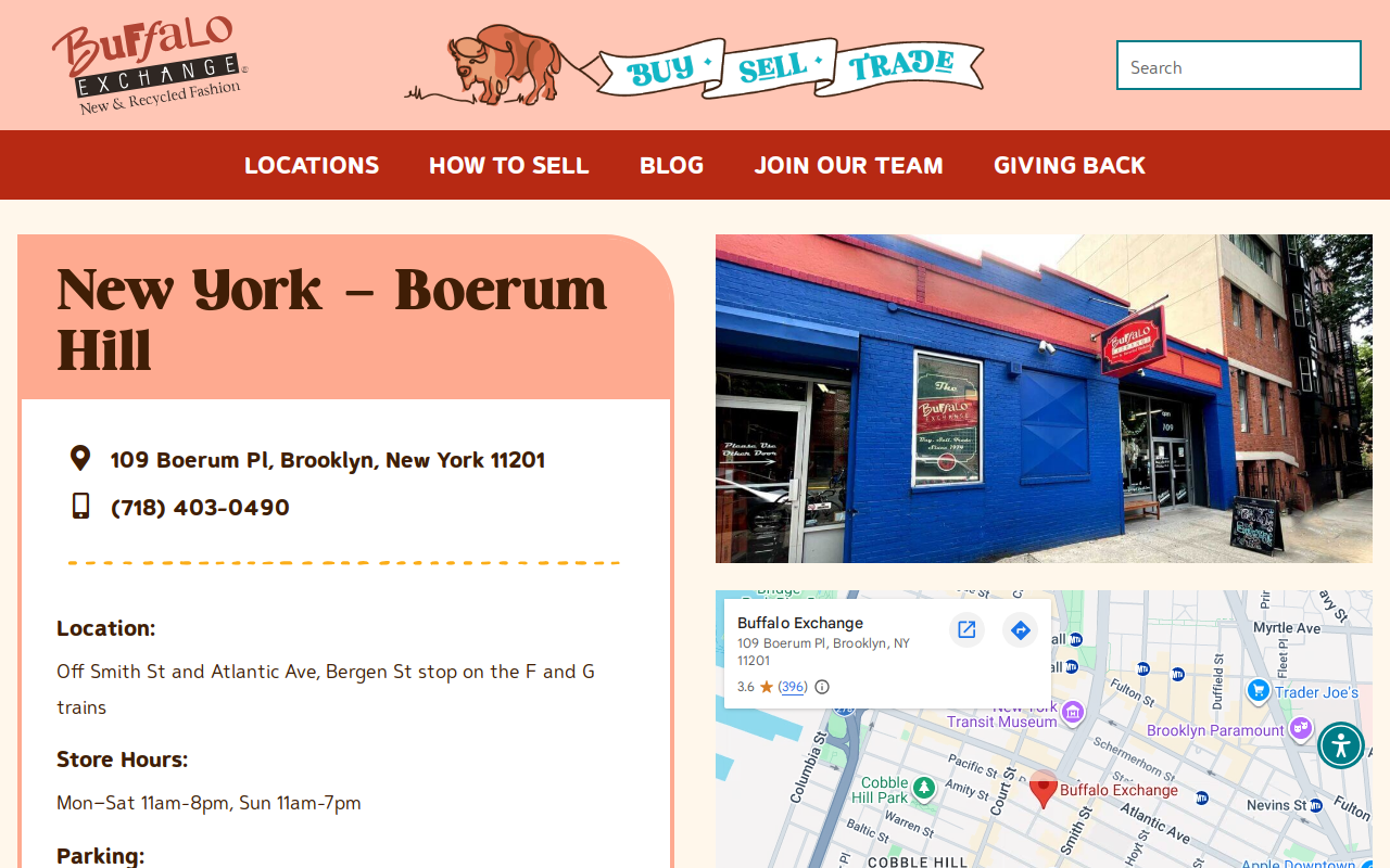 Buffalo Exchange website preview