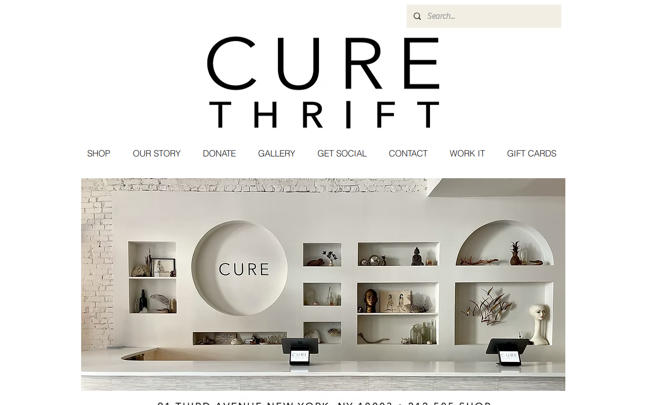 Cure Thrift website preview