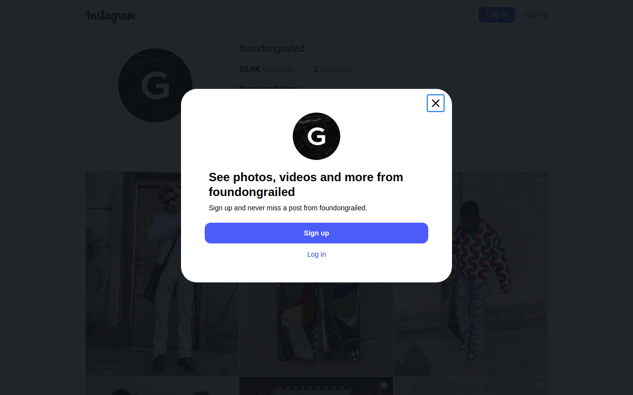 Grailed website preview