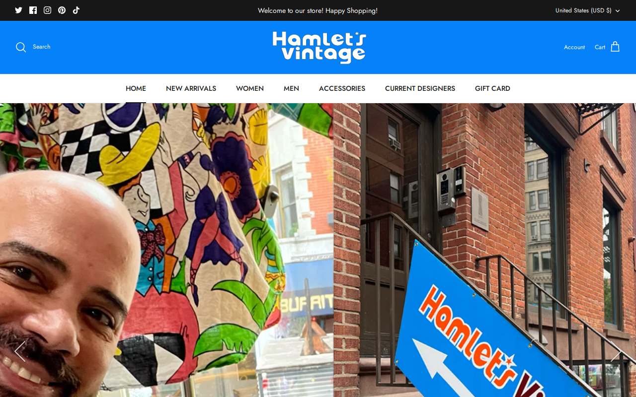 Hamlet's Vintage website preview