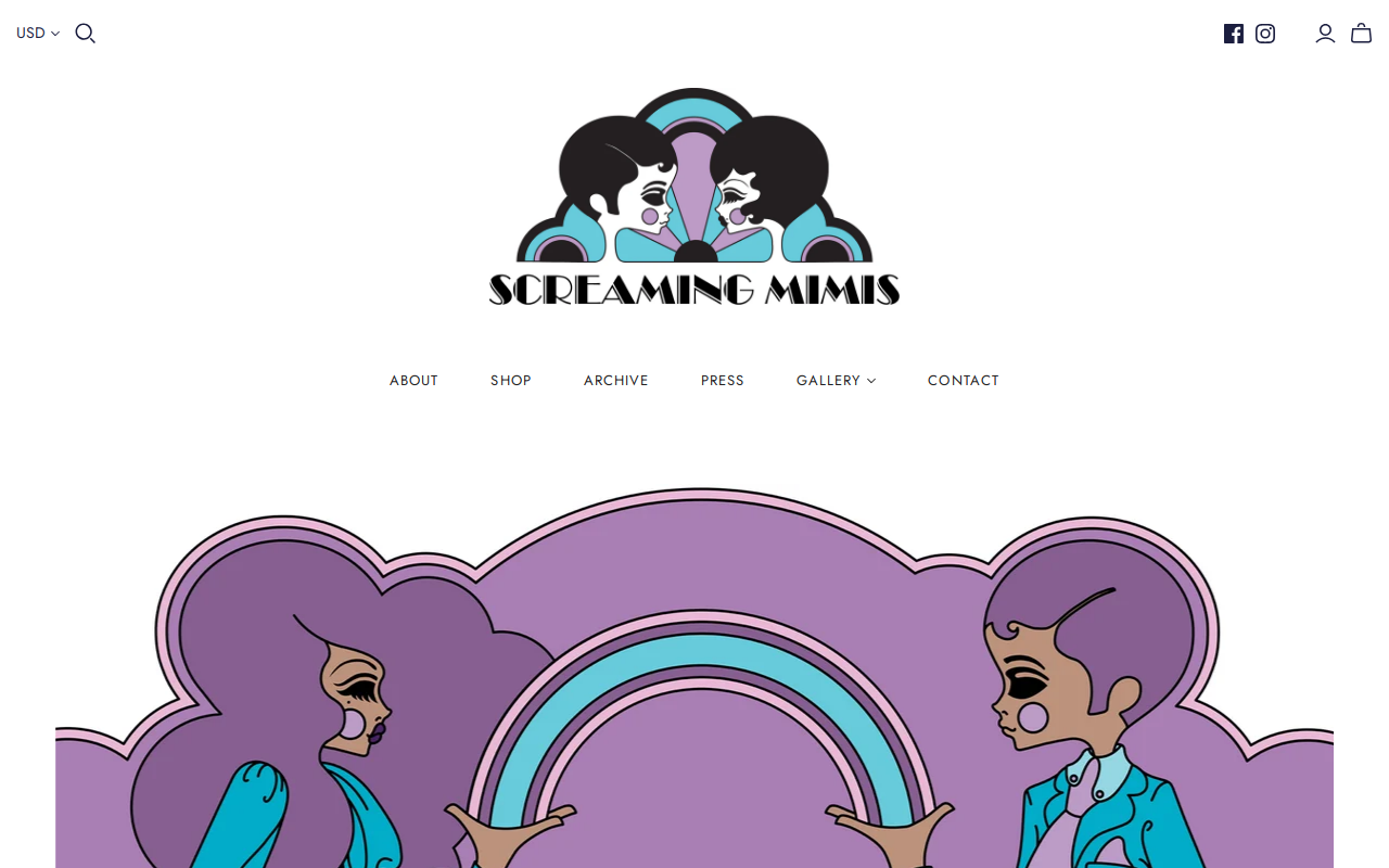 Screaming Mimis Vintage website preview
