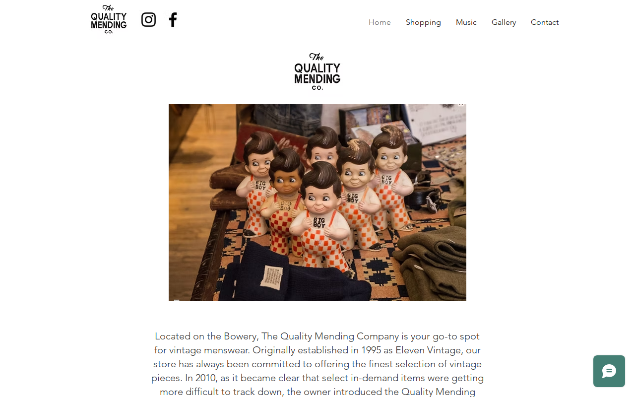 The Quality Mending Co. website preview