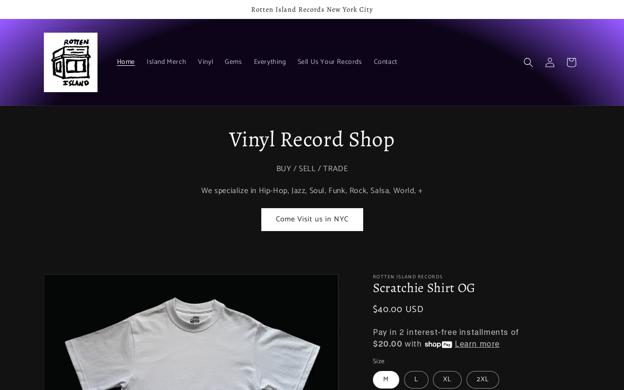 Rotten Island Records website preview