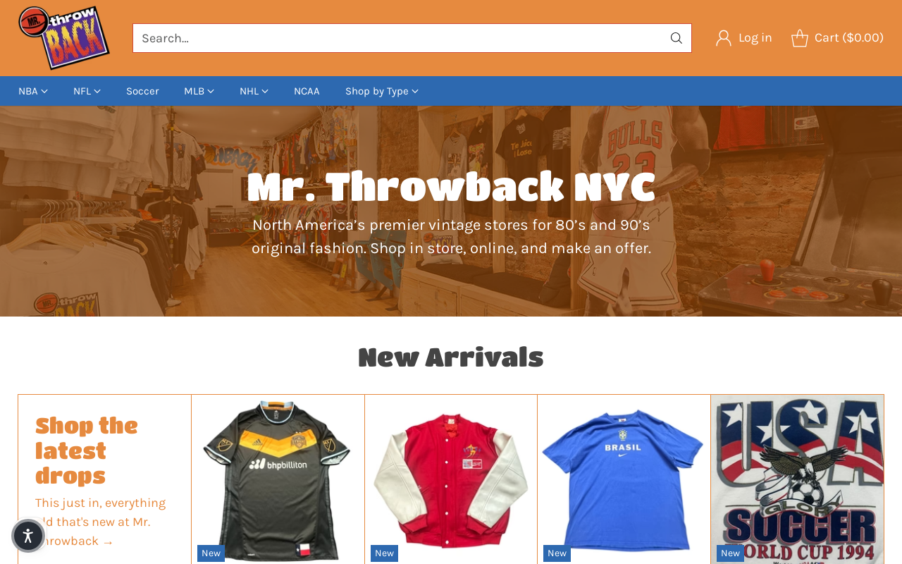 Mr. Throwback website preview
