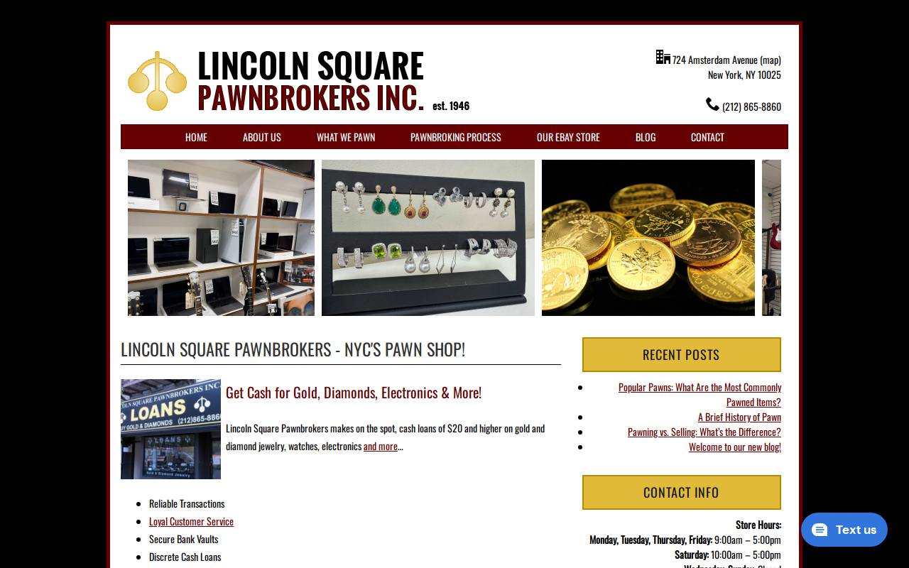 Gramercy Pawn Broker website preview