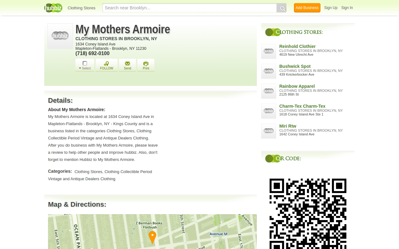 My Mothers Armoire website preview
