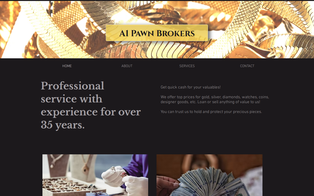 A-1 Pawn Brokers website preview
