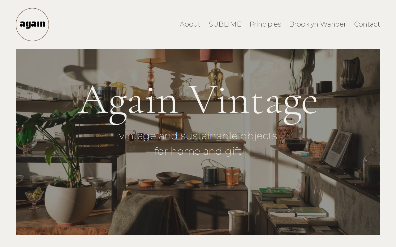 Again Vintage (home to SUBLIME Coffee & Plant Potions) website preview