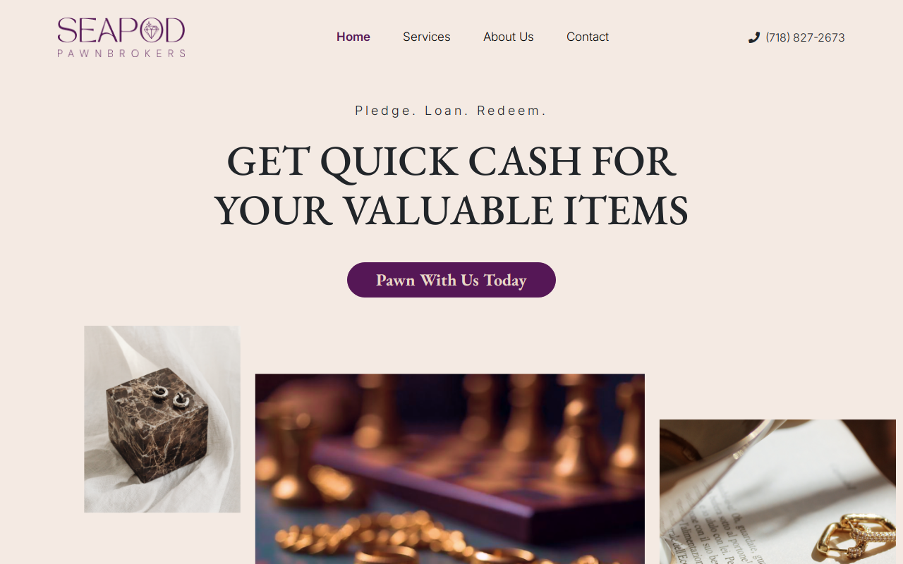Seapod Pawnbrokers website preview