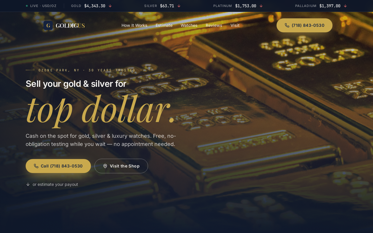 Goldigus website preview