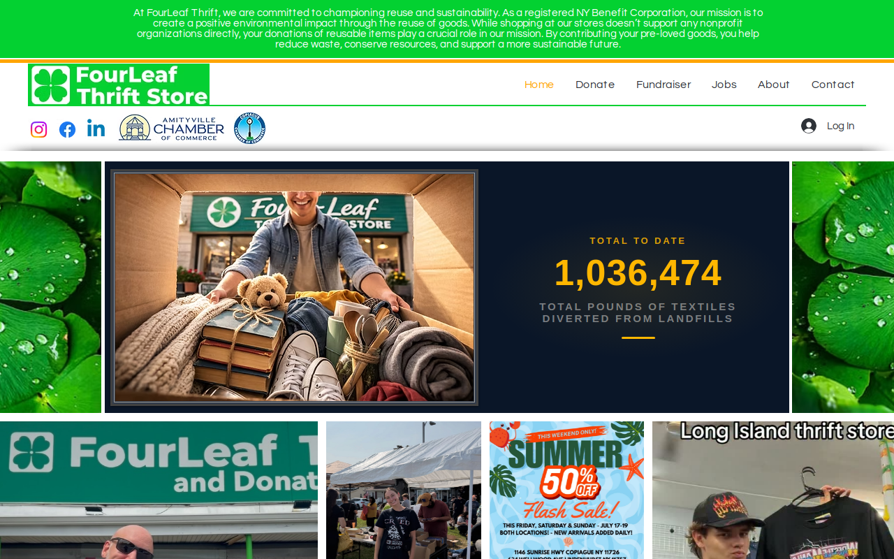 FourLeaf Thrift Store website preview