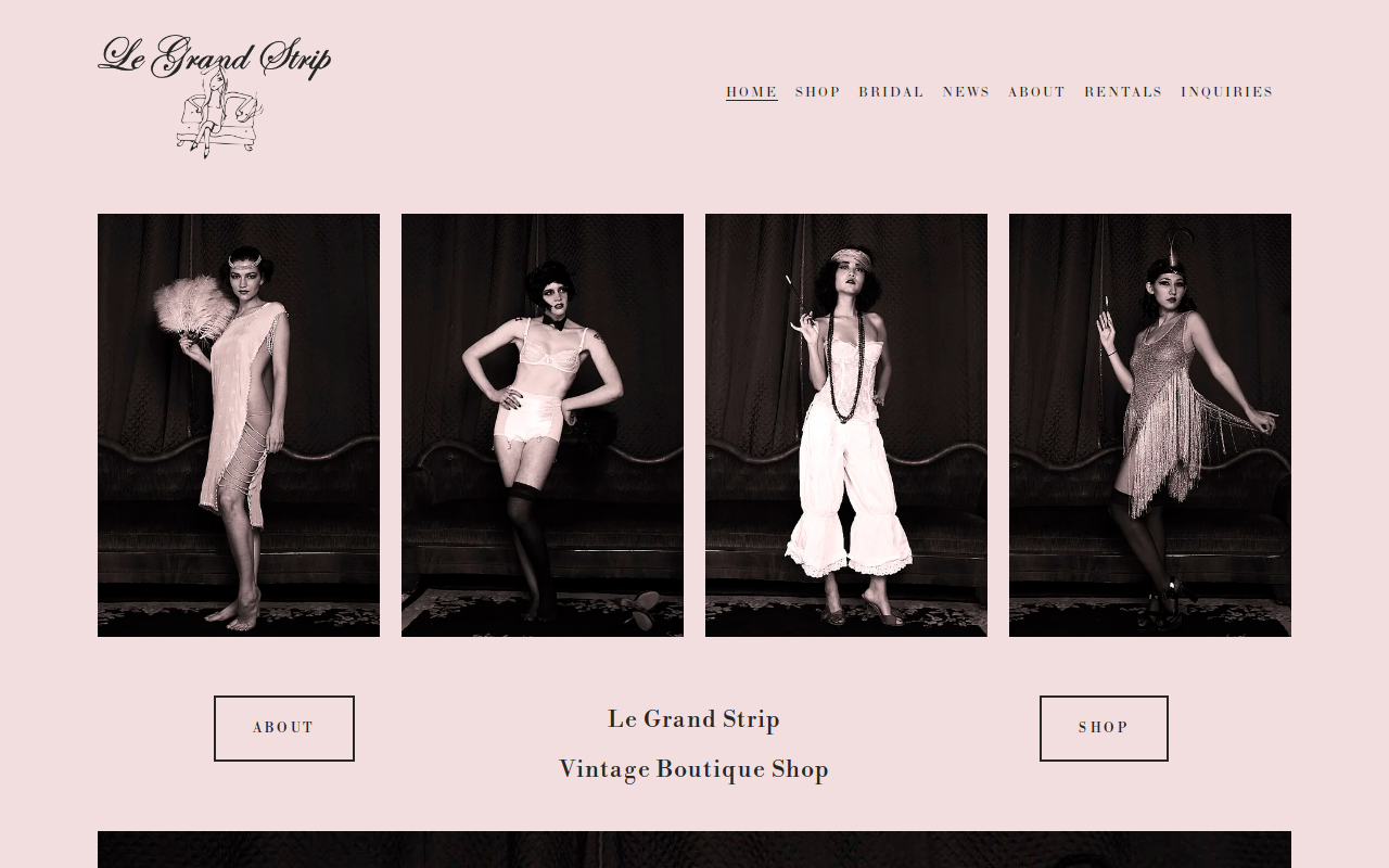 Le Grand Strip Vintage Fashion website preview