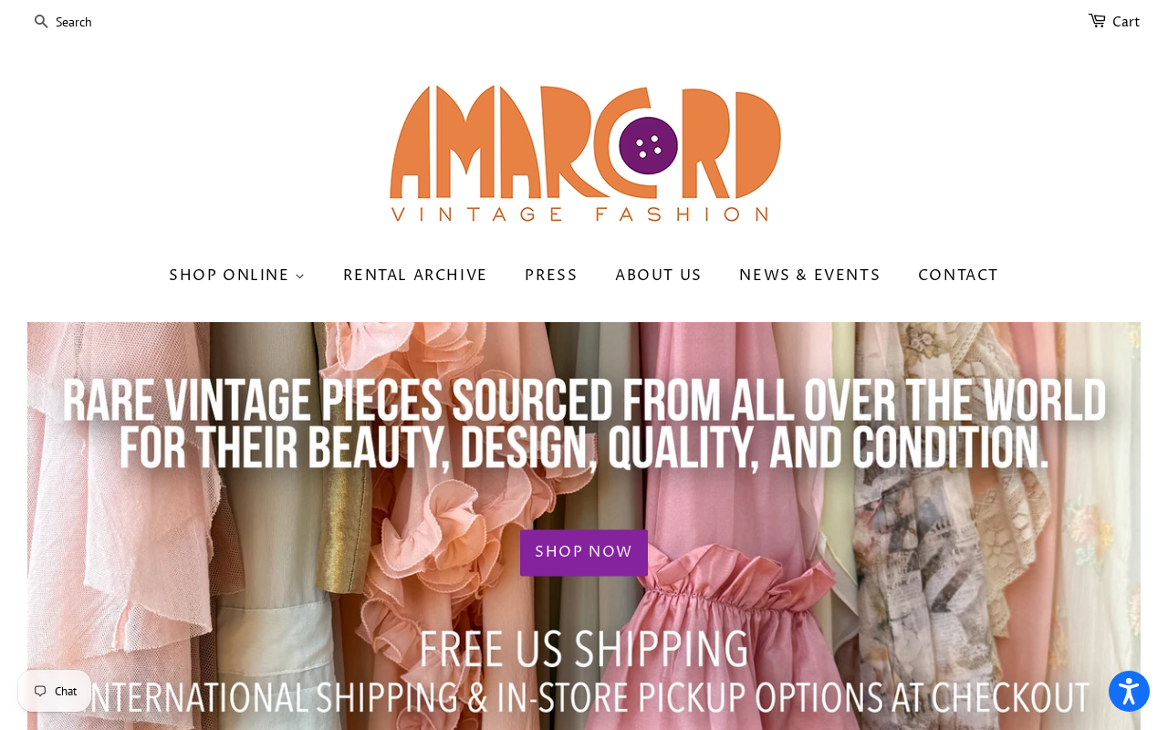 Amarcord Vintage Fashion website preview