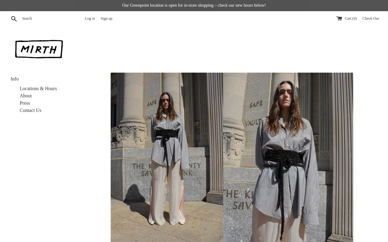 Mirth Vintage website preview