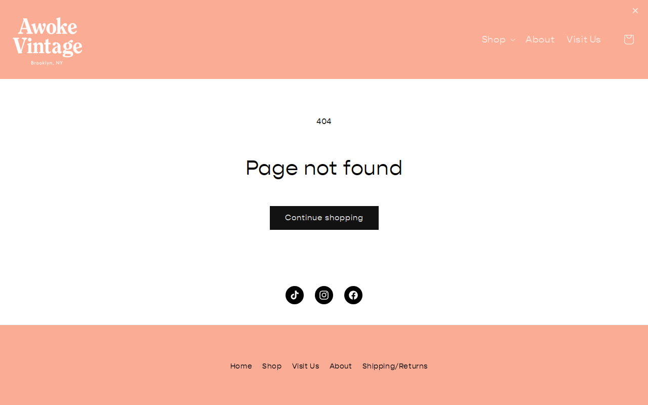 Awoke Vintage Brooklyn website preview