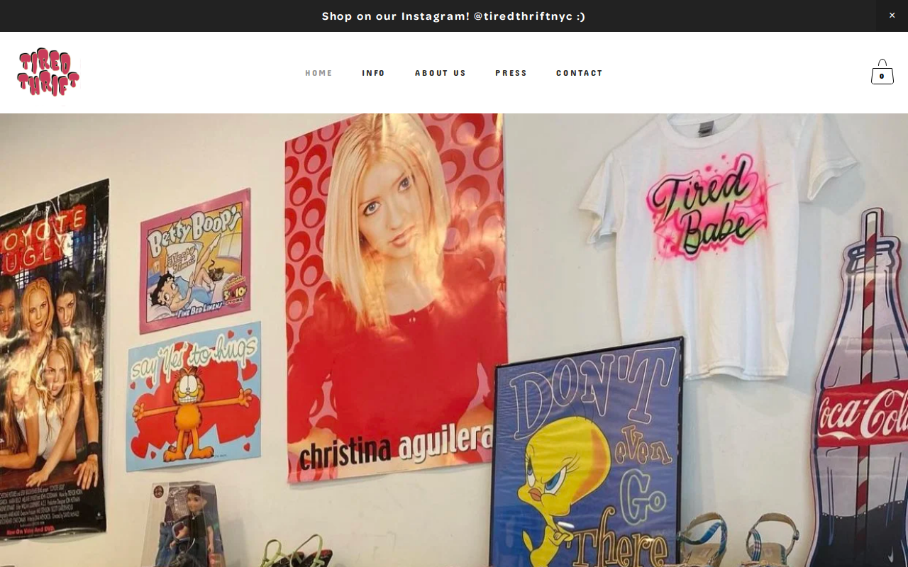 Tired Thrift website preview
