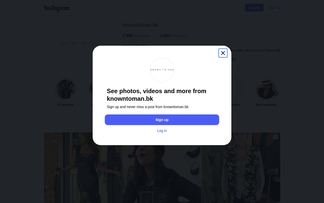 Known To Man website preview