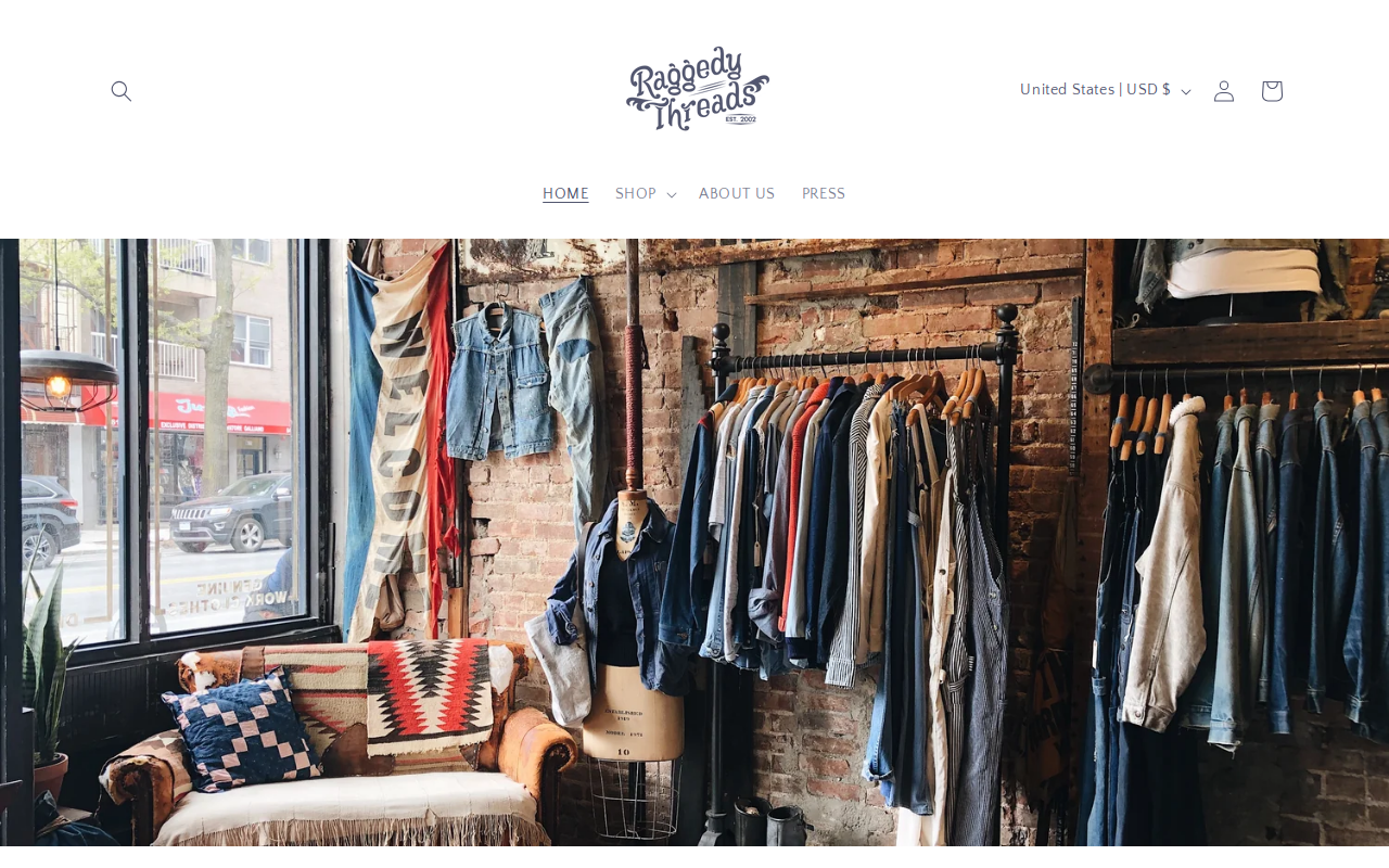 Raggedy Threads website preview