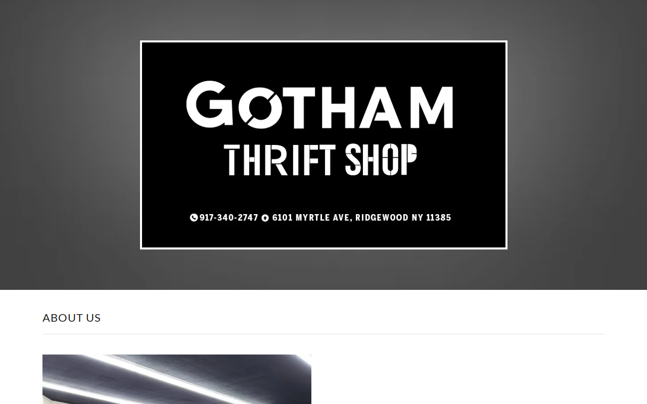 Gotham Thrift Shop website preview