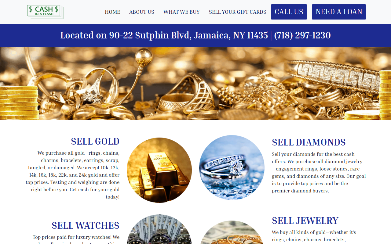 Cash In A Flash website preview