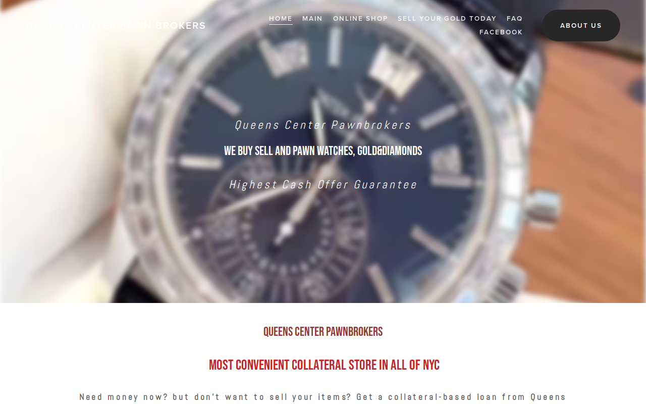 Queens Center Pawnbrokers website preview