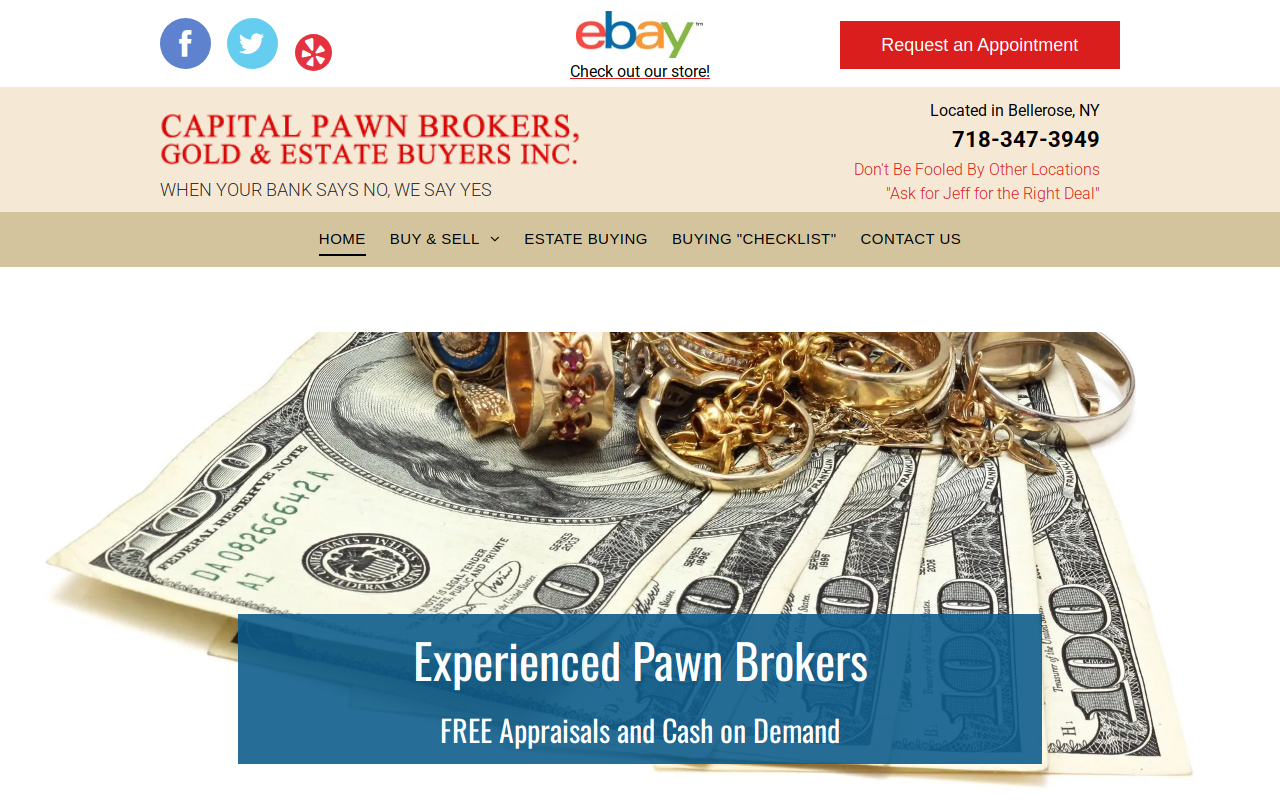 Capital Pawn Brokers Gold & Estate Buyers website preview