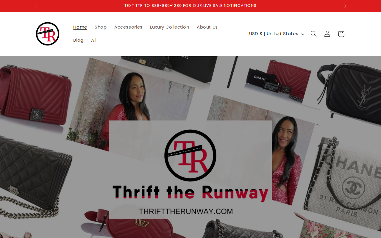 Thrift the Runway website preview