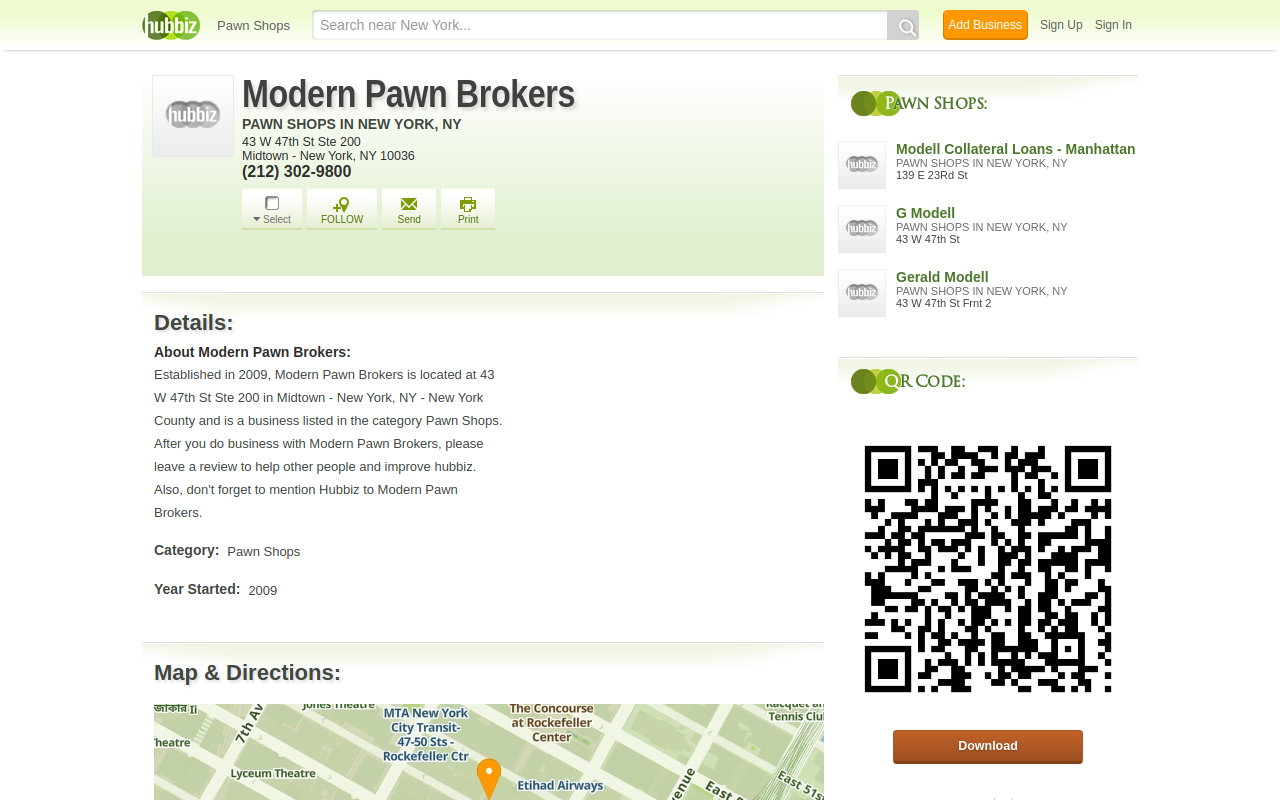 Modern Pawn Brokers website preview