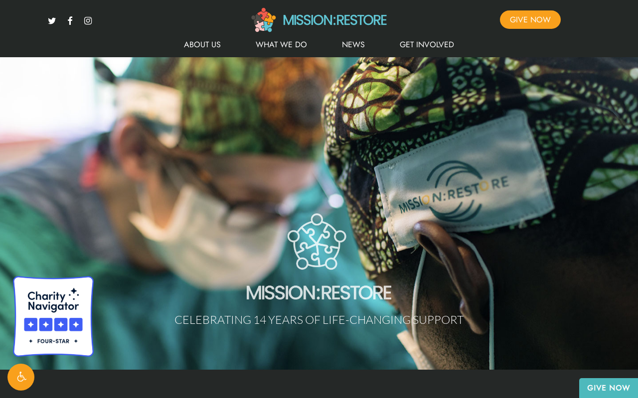 Mission Restore website preview