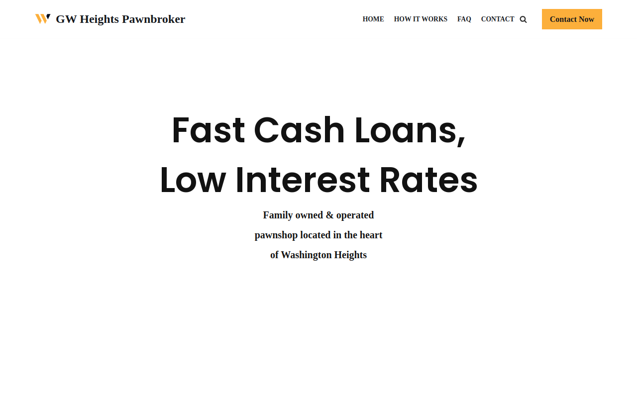 G W Heights Pawnbroker Inc website preview