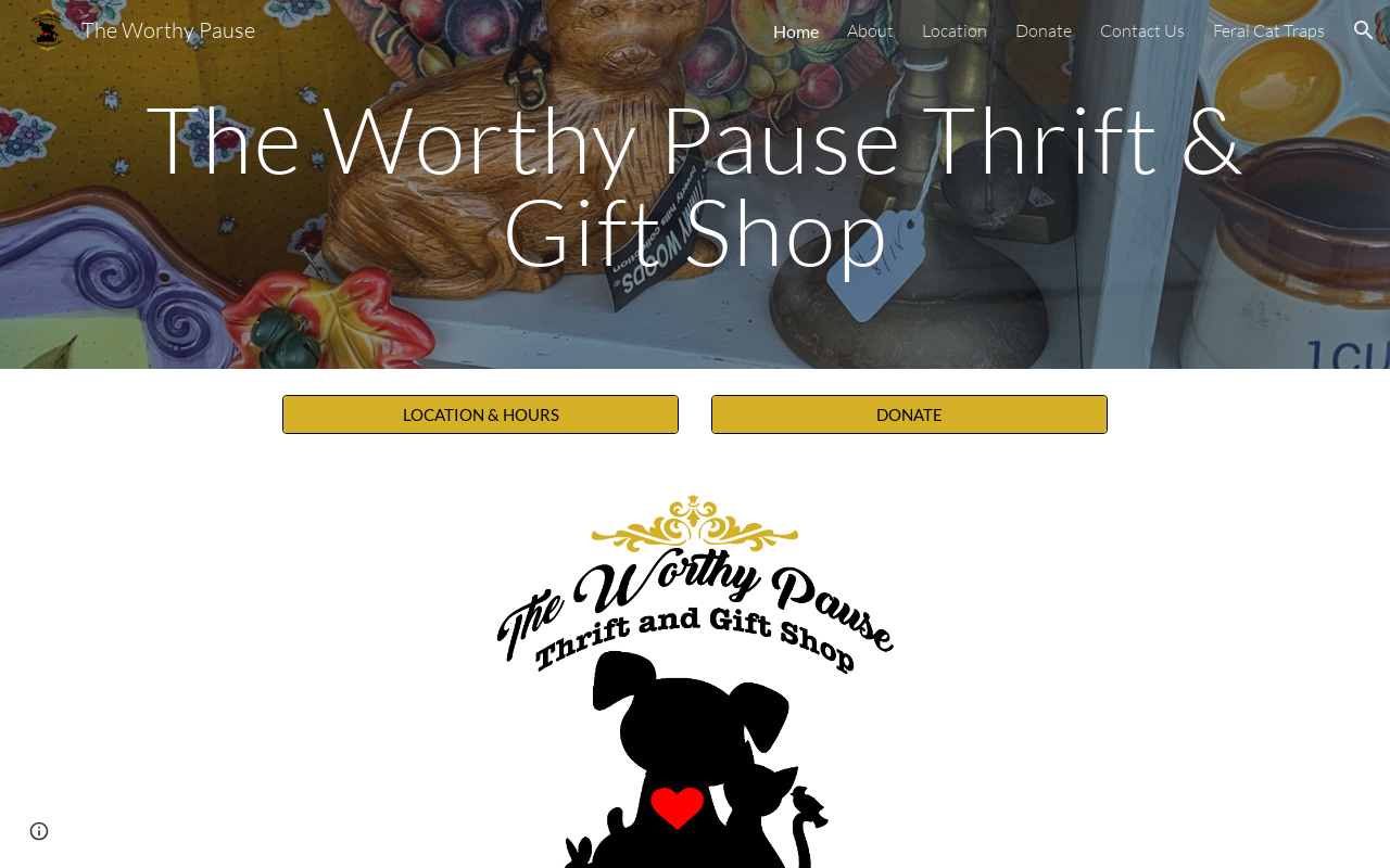 The Worthy Pause Thrift & Gift Shop website preview