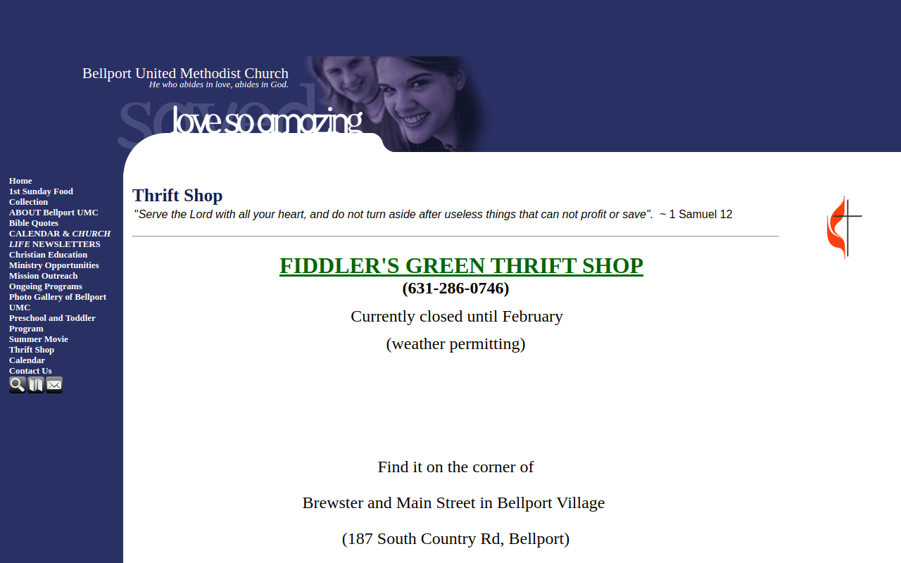 Bellport Methodist Thrift Shop website preview