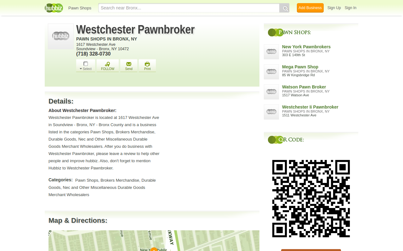 Westchester Square Pawnbrokers website preview