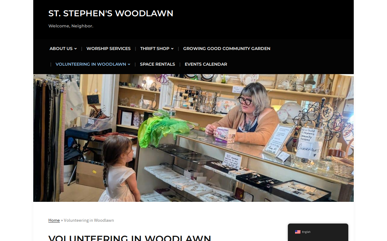 St. Stephen's Thrift Shop website preview