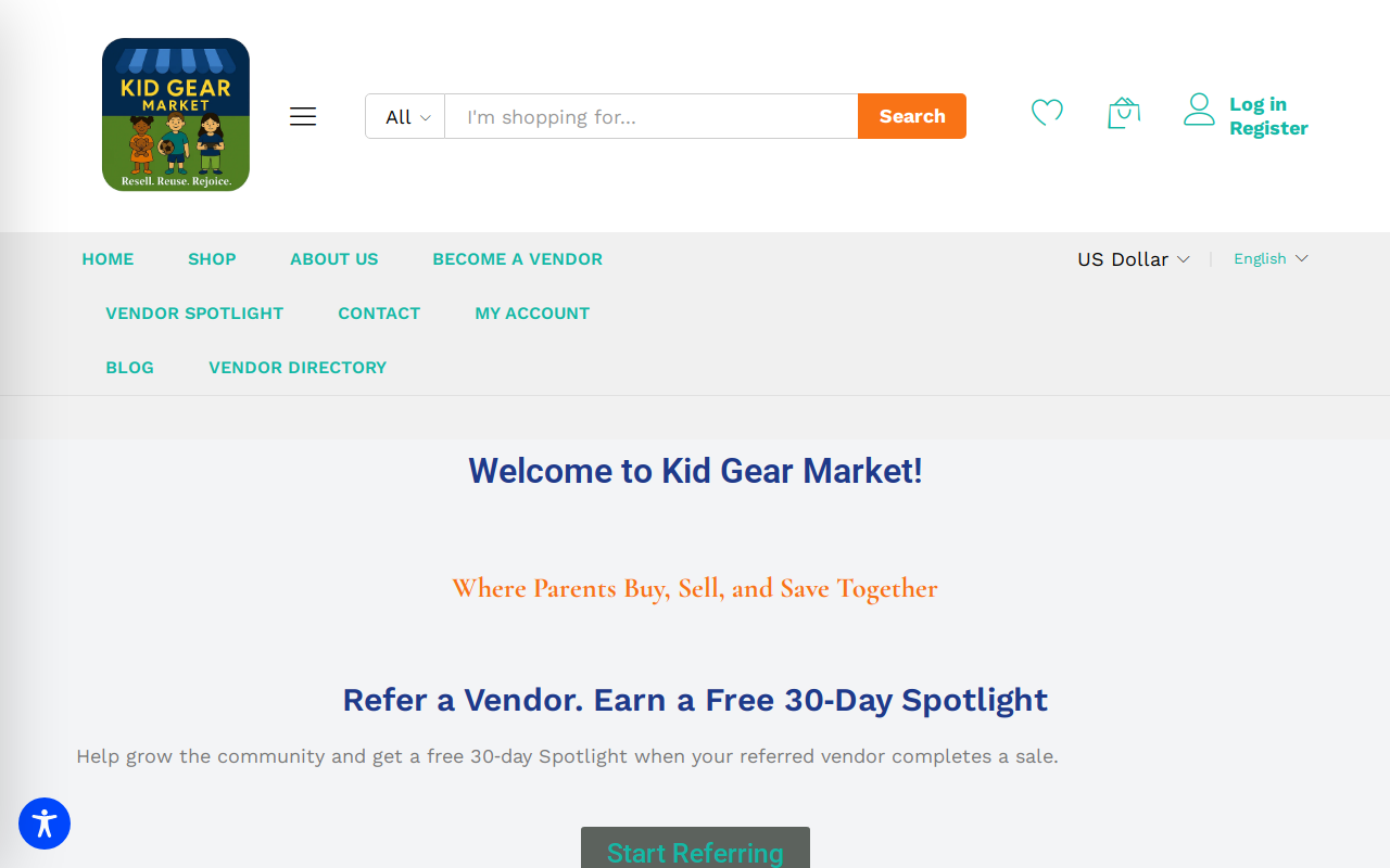 Kid Gear Market website preview
