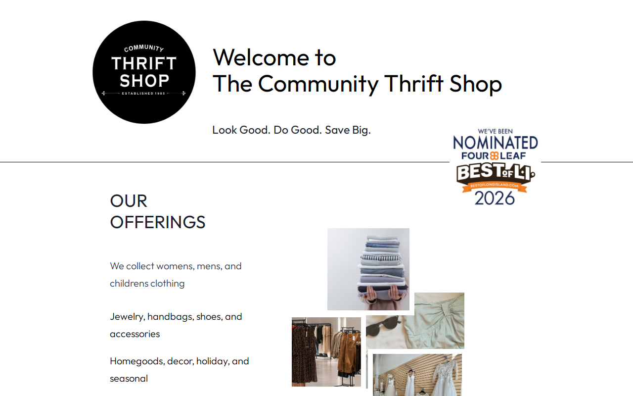 Long Island Thrift Shop website preview