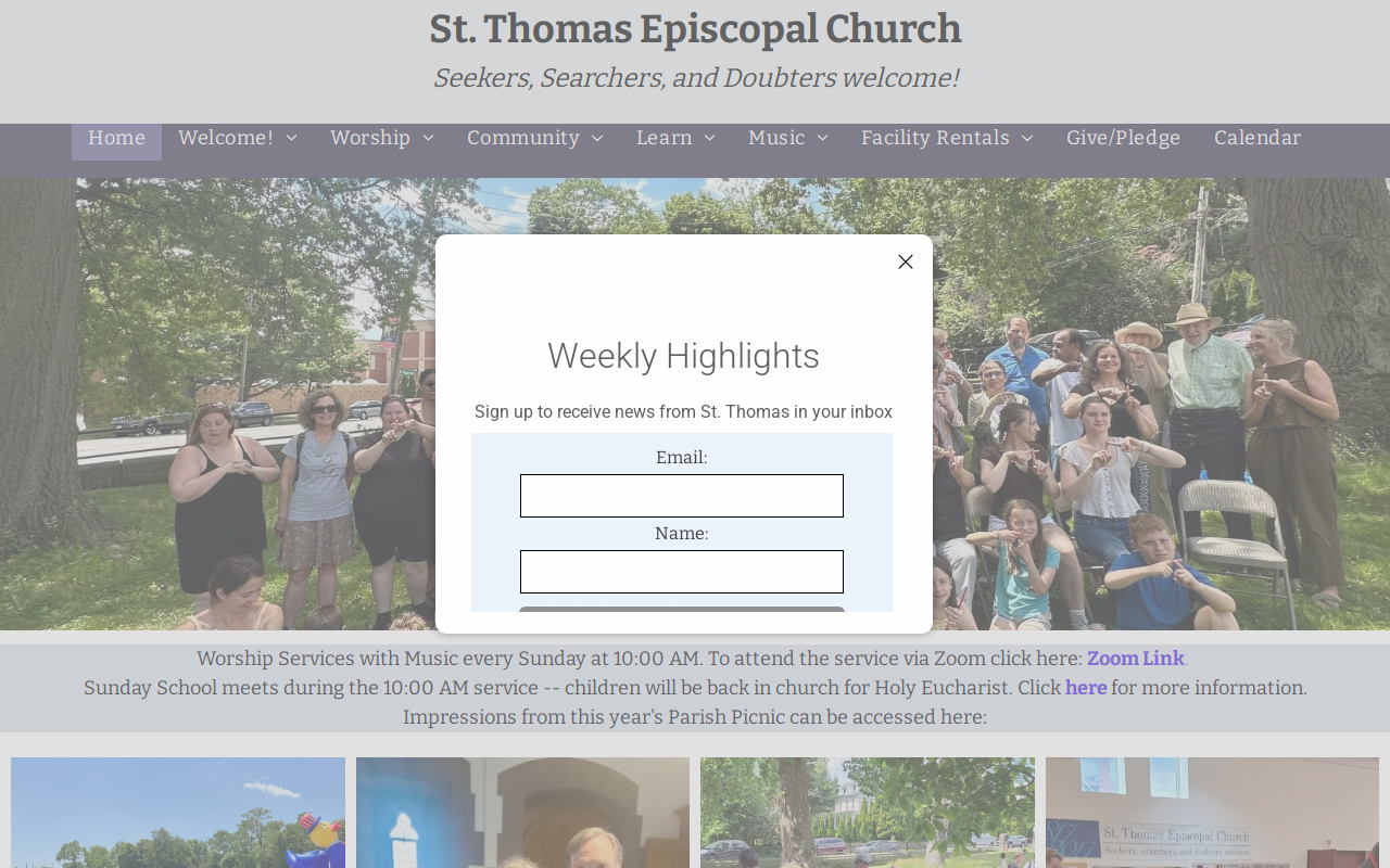 St Thomas Church Thrift Shop website preview